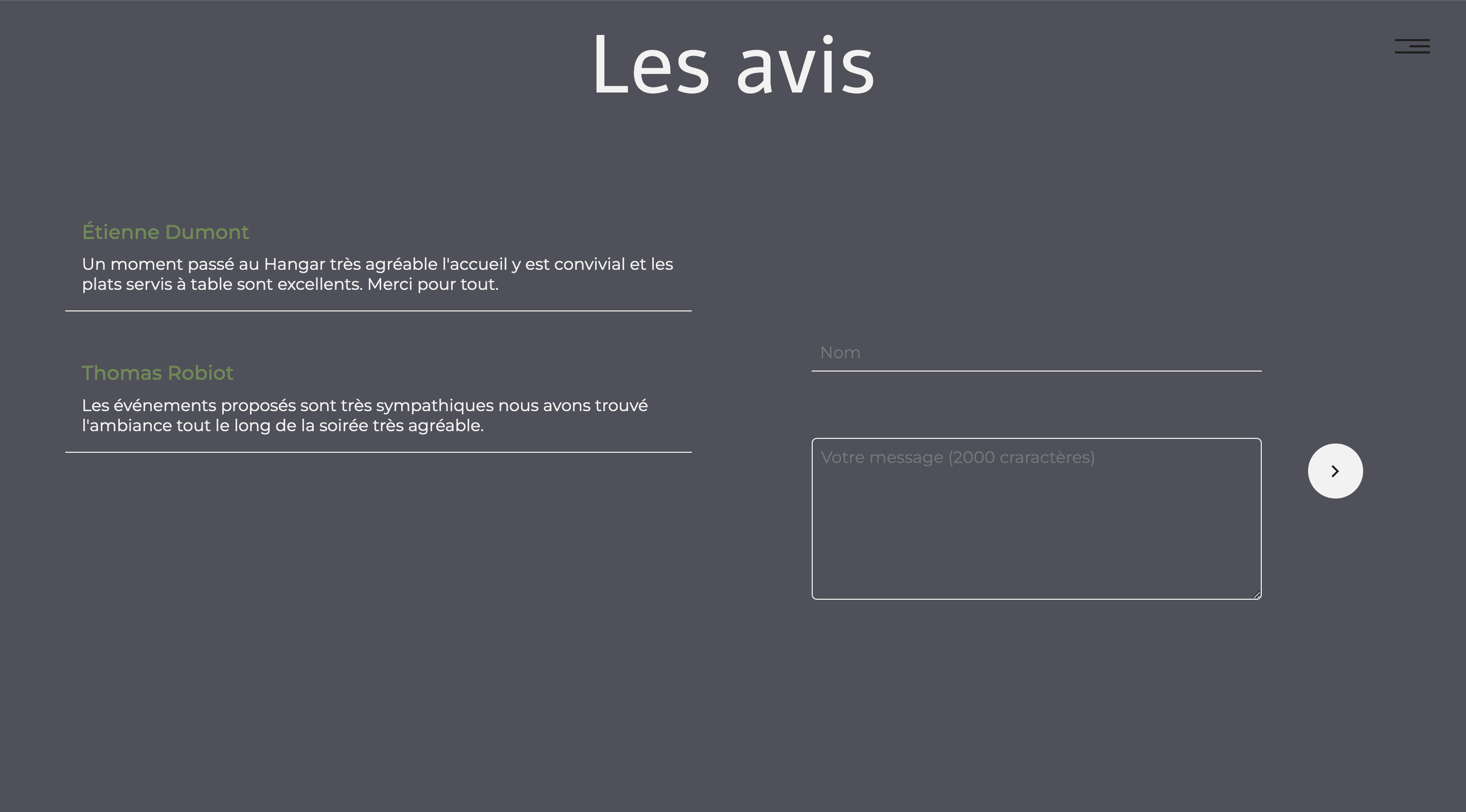 Capture d'écran pour le projet Le Hangar