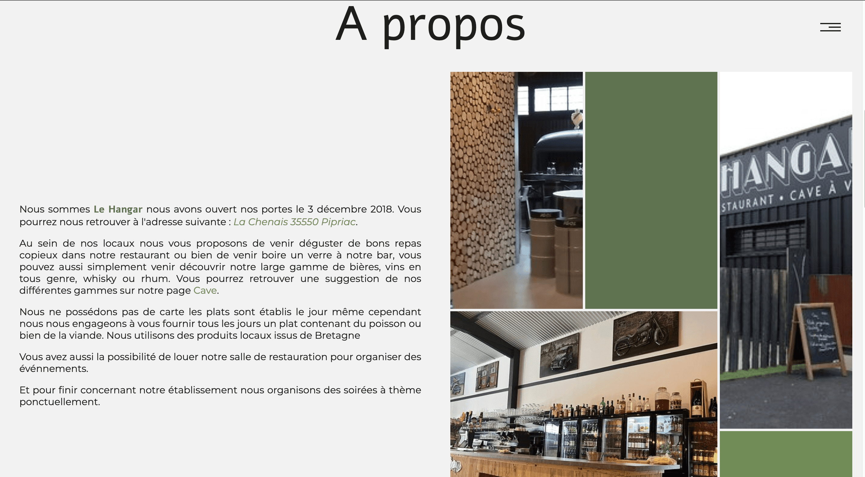 Capture d'écran pour le projet Le Hangar